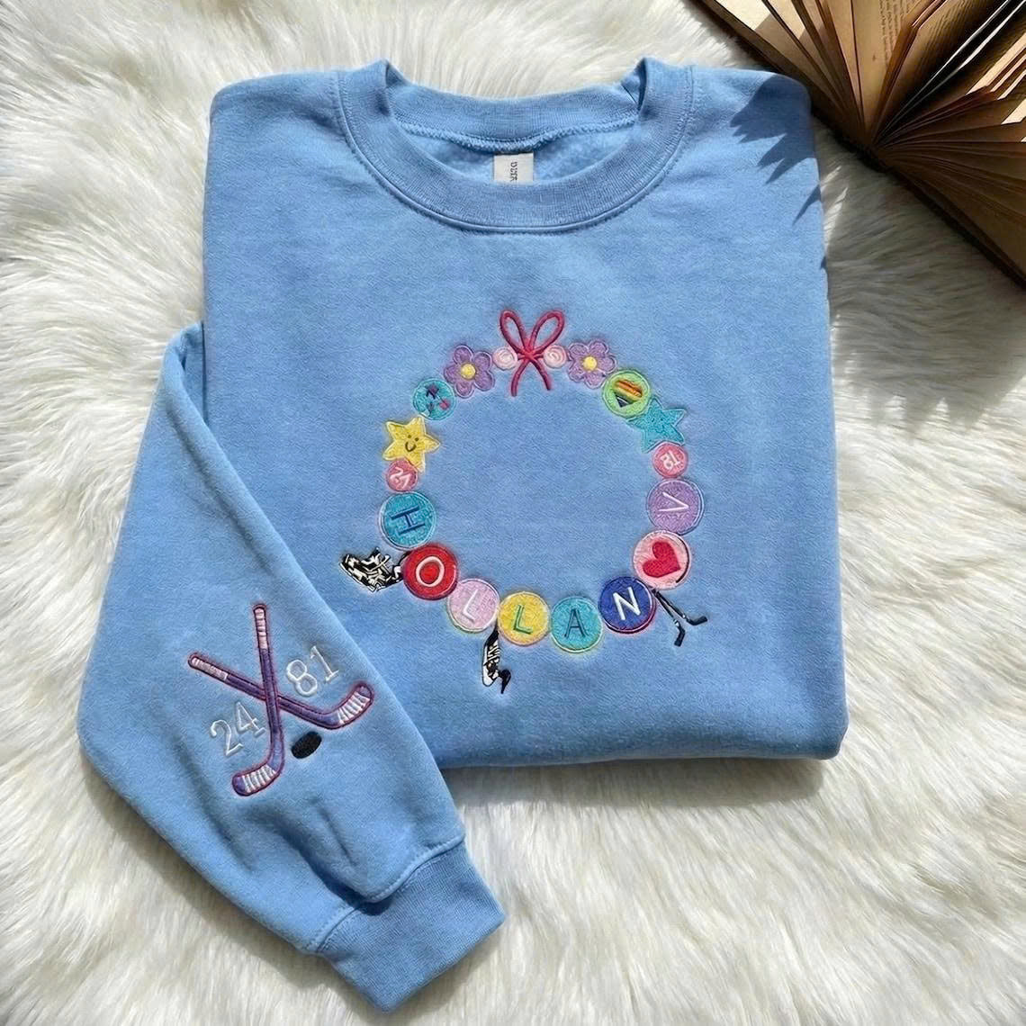 Embroidered Team Hollanov Hockey Romance Crewneck – LGBT Movie Inspired Hollander Rozanov Valentine Gift