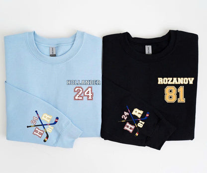 Embroidered Team Hollanov Hockey Romance Hoodie – Heated Rivalry LGBT Fan Gift, Unisex Sweatshirt