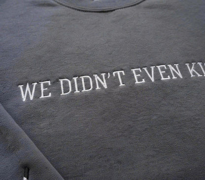 Embroidered Hockey Romance Sweatshirt “We Didn’t Even Kiss” – Heated Rivalry LGBT Hockey Fan Gift