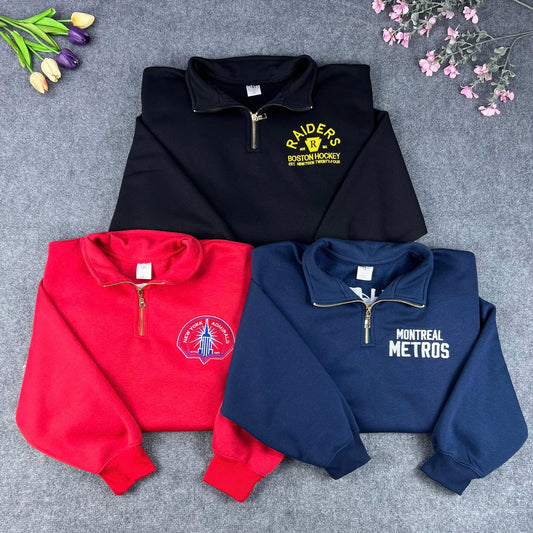 Heated Rivalry Embroidered Quarter Zip – Rozanov 81 Hollander 24 Hockey Pullover