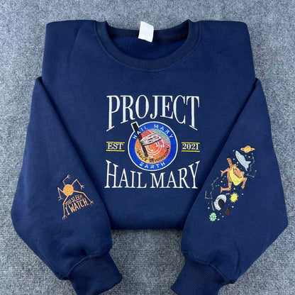 Project Hail Mary Rocky Embroidered Hoodie – Sci-Fi Space Mission Patch Sweatshirt