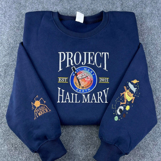 Project Hail Mary Rocky Embroidered Hoodie – Sci-Fi Space Mission Patch Sweatshirt