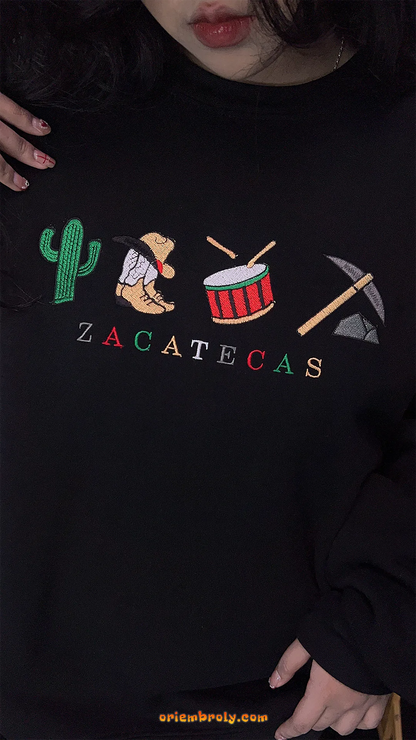 Mexican cactus cowboy embroidered sweatshirt
