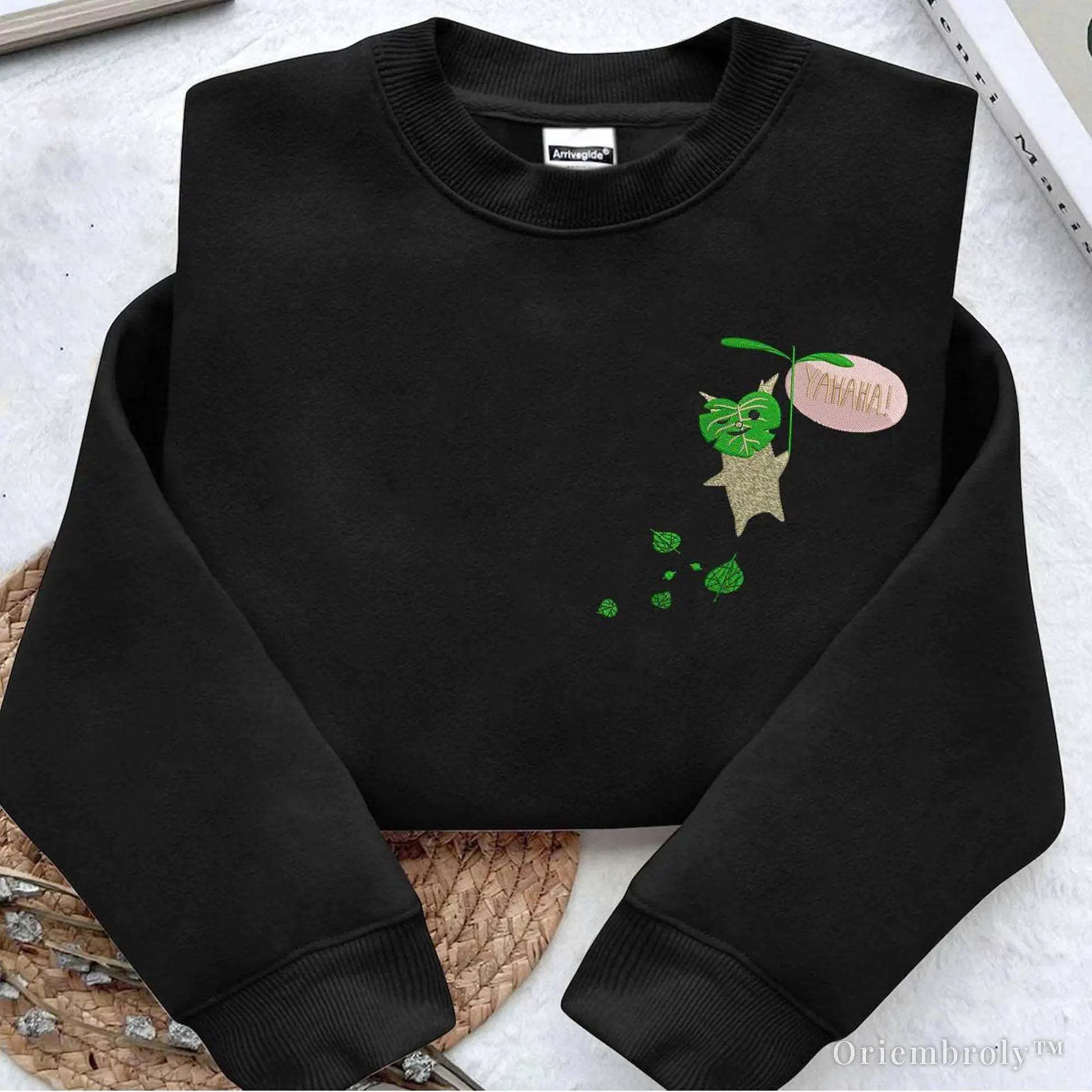 Zelda inspired hoodie embroidered Korok character