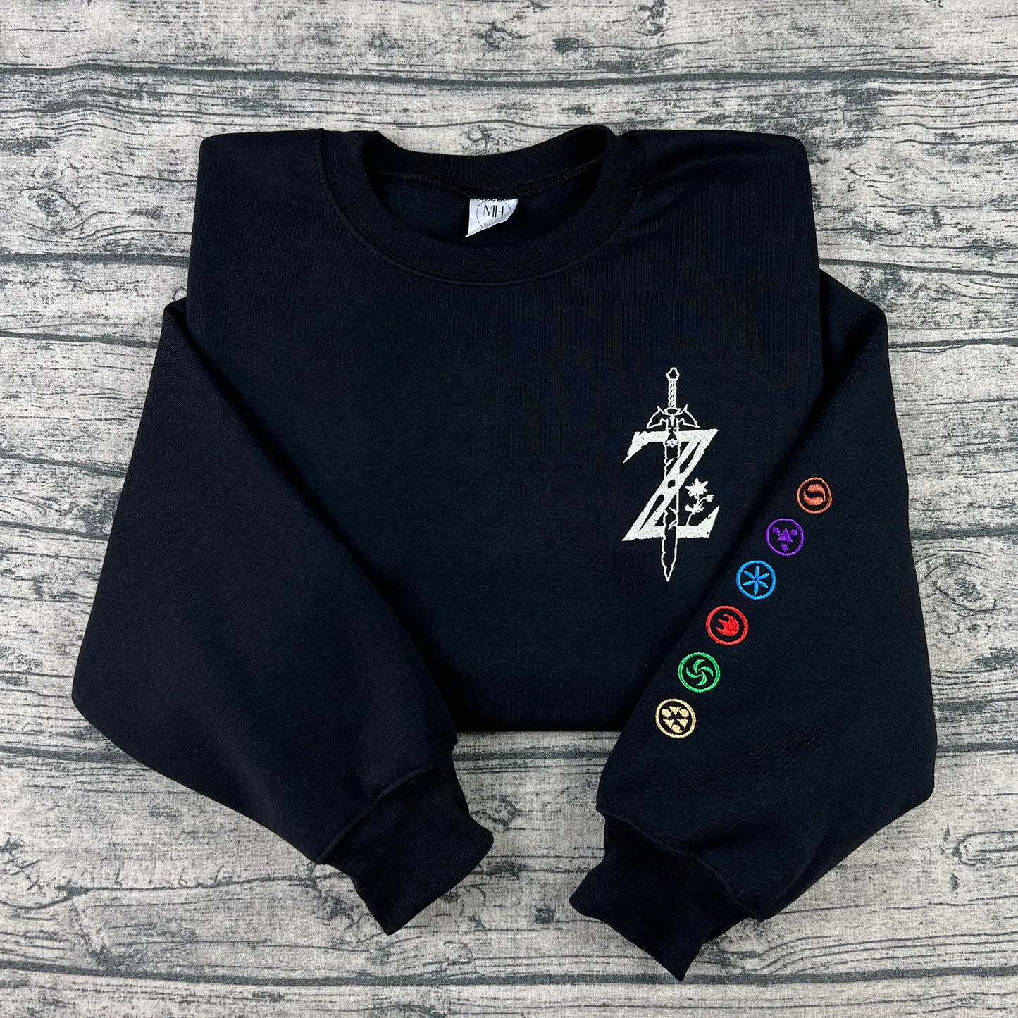 Zelda Tears of the Kingdom embroidered sweatshirt with Master Sword design