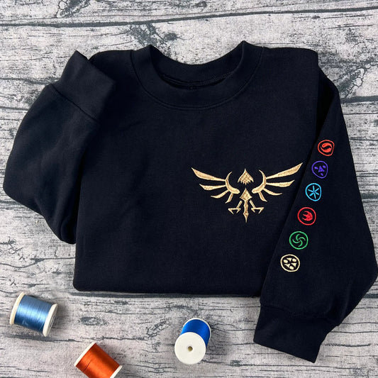Zelda Tears of the Kingdom embroidered sweatshirt – custom gamer hoodie for fans