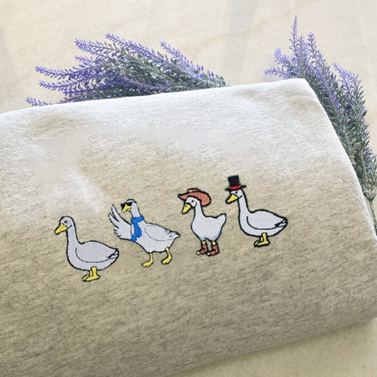 Silly Gang Embroidered Sweatshirt, Silly Goose Sweatshirt, Embroidered Gift